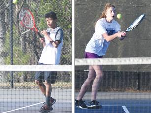 From left, are GHS tennis players Eder Martinez and Madison Bradshaw in the final week of the season.