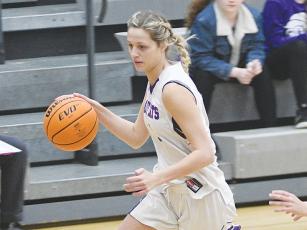 Gilmer High School class of 2022 graduate Elly Callihan handles the ball for the Lady Cats and will do the same for the Berry College Vikings next season.