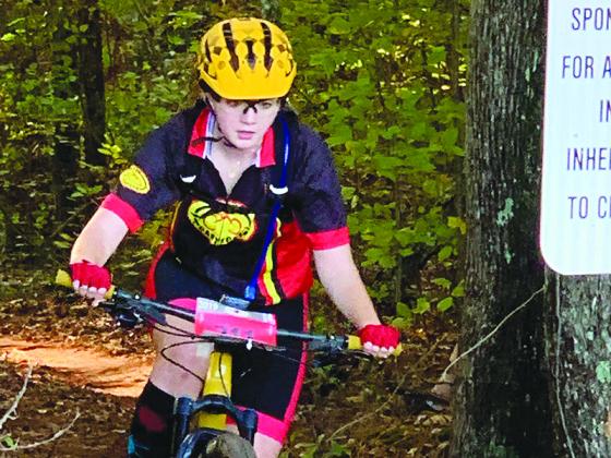 Freshman Skylar Ramey navigates to a fifth-place finish at Heritage Park in Watkinsville.
