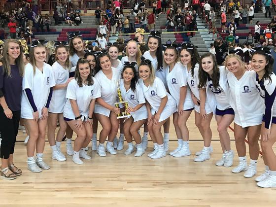 Above are Gilmer High School cheerleaders following their second-place performance Sept. 28.