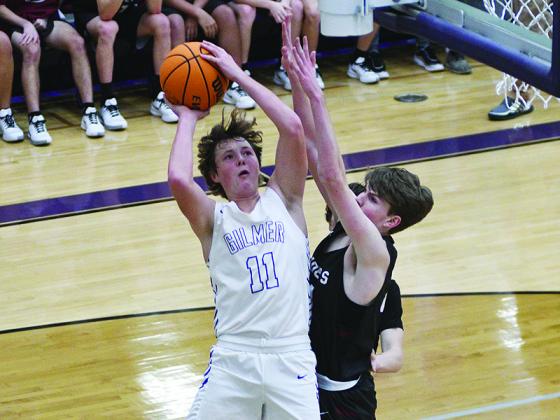 Senior Bobcat Luke Wimpey drives the base line for a foul and two point versus Southeast Whitfield last Tuesday.