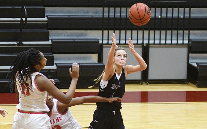 Lady Cat Elly Callihan tracks down a rebound and was Gilmer’s top scorer versus Heritage (17 points) and Ridgeland (27) last week.