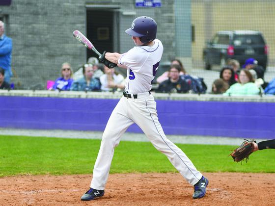 Bobcat senior Tyler Wright puts the ball in play and had a hit in Gilmer’s last game versus Darlington.