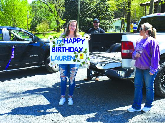 Lauren Smith celebrated her 17th birthday at the Pink Pig in Cherry Log with a drive-by party. 
