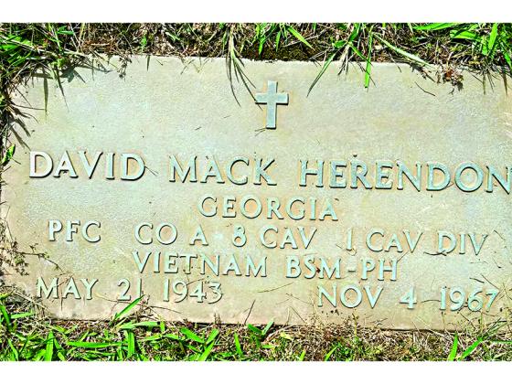 David Mack Herendon is buried beside his sister in Chastain Memorial Park Cemetery in Blue Ridge.