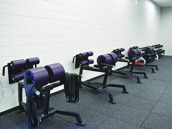 Pictured above are ham-glute developers in the new weight room located at the Larry Walker Education Center.