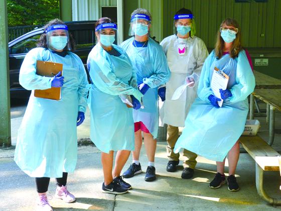 Local nurses, from left, Denise Pantoja, Irene Rosales, Monica Ledford, Mary Fuller and Trina Mathews.