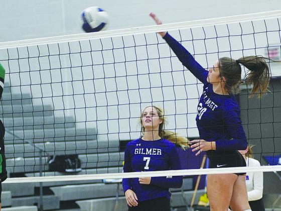 Lady Cats Elly Callihan (7) and Emma Deyton (right) were two of Gilmer’s top hitters last week.