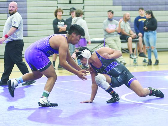 Bobcat Brock Sumner (right) goes in for a shot versus William Francisco during last Saturday’s Purple and White Classic. 