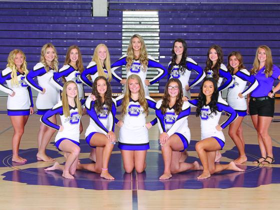 Pictured are Gilmer High School’s competition cheerleaders. Front row, from left are Lily Penland, Bella Zagarola, Emma Abernathy, Keelie Cantrell and Karla Orduna. Back row are Emily Schoen, Heather Craig, Rachel Andrew, Ashton Griggs, Dixie Williams, Emma Reece, Lucy Thurman, Lily Thurman and coach Naomi Esparza.
