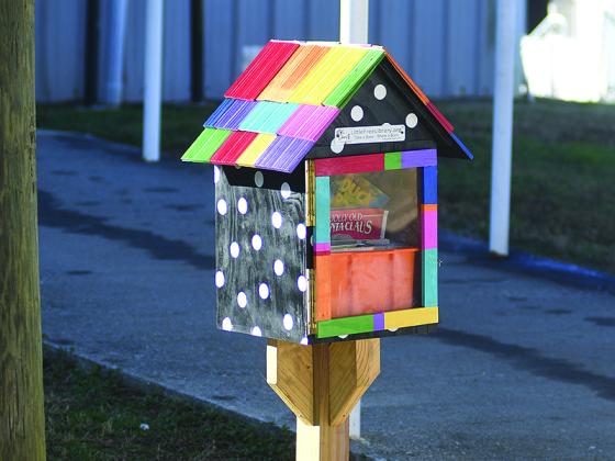 Above is the Little Free Library located at the entrance to the Clear Creek Elementary School gym, and it was decorated by CCES students. 