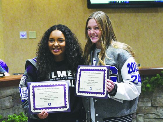 Gilmer Lady Cats Jasmine Staley and Macy Hamby were voted to Class 3A’s all-state softball second team.