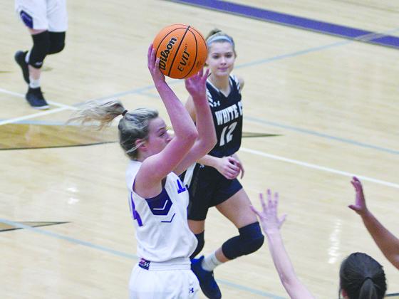 Gilmer senior Emma Callihan shoots a jump shot last Tuesday and scored 20 points versus White County and 20 more three days later versus Lumpkin.