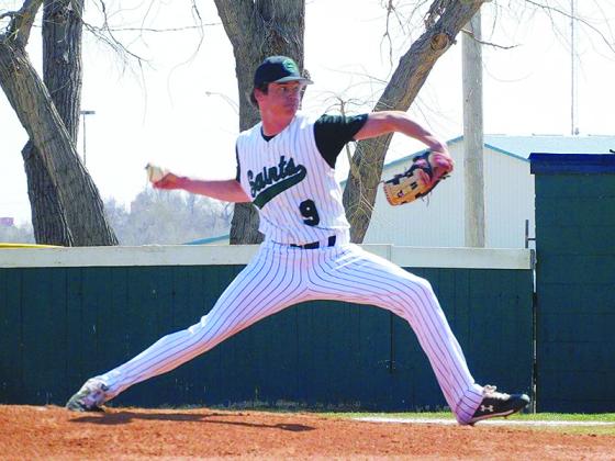 2018 Gilmer High School graduate Eric Turner pitches for the Seward County Community College Saints last spring, and their new season is set to start next month.