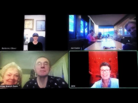 Gilmer Genealogical Society board members participate in a recent Zoom meeting.