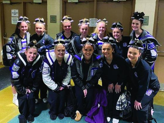 Above are Gilmer High cheerleaders prior to last Tuesday’s state competition in Macon.
