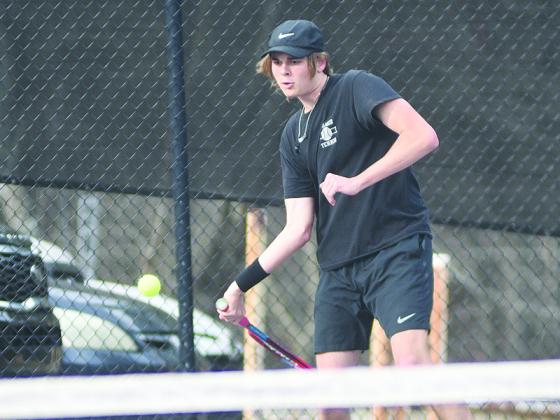 Gilmer’s No. 1 single Brett Becker earned a 6-1, 6-0 victory over his Rockmart opponent last Friday to begin the Class 3A state tournament. Gilmer will travel to Westminster Wednesday for round two.