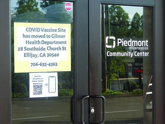 As of May 3, the Gilmer Health Department’s COVID-19 vaccination site is the health department’s physical location at 28 Southside Church Street.