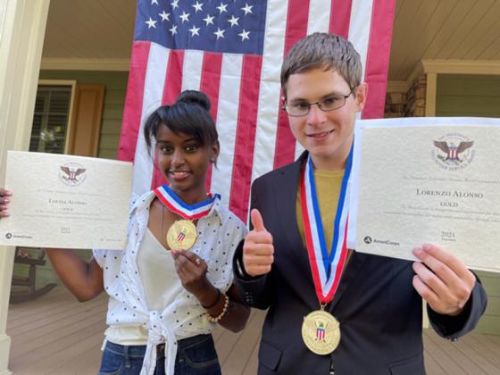 Above are President Volunteer Service Award Gold Medallion Recipients Louisa Alonso and Lorenzo Alonso.