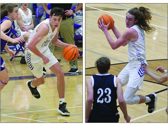 From left in white, rising seniors Lewis Mulkey and Cade Carter will be at the center of Gilmer High School’s offense next season.