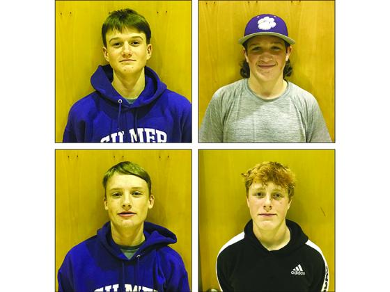 Top row from left, are eighth grader Michael Bushey and seventh grader Peyton Chancey, who were Clear Creek’s football players of the week versus Dawson County in week one. Bottom row, are eighth grader Riley Duggan and seventh grader Douglas Callihan, CCMS players of the week versus Pickens.