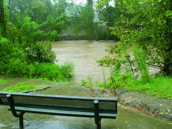 It wasn’t a good time to sit on a bench and watch the river flow as heavy rains from Hurricane Ida poured down for much of last Monday and Tuesday.  