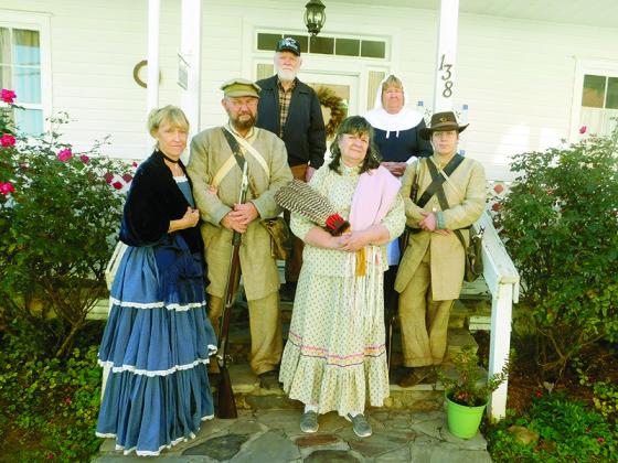 Pictured during a recent dress rehearsal for the Tabor House Museum’s upcoming Christmas Open House are, back row: Bobby Bradford and Pam Johnson; front row: Karen Vitelli, Mike Davis, Leslie Thomas and Jonathan Davis.
