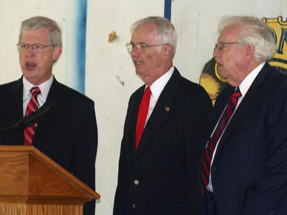 A trio from Pleasant Grove Baptist Church (Doug Lee, Loy Jarrett, and Charles Moody)