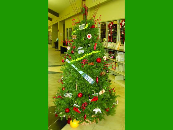 The Gilmer Chamber will award this fully decorated Christmas tree, currently on display at the Gilmer County Library, to the winner of its “A Weekend In Ellijay” contest. 