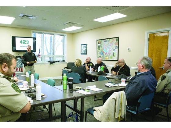 Georgia Game Warden Scott Carroll leads a litter enforcement workshop recently attended by police officers from Gilmer and Whitfield County. 
