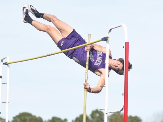 Gilmer’s Will Kiker competes in the pole vault.