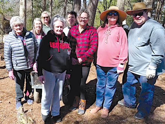 Pictured are some of the volunteers who are helping to restore the no longer forgotten Rose Cemetery in the Yukon area of the county. From left, in back: Susan Noles, Jan Cooler and Jane Tischler. In front: Judy Price, Barbara Murray, Jennifer Anderson, Phyllis Gutknecht and Rick Gutknecht.