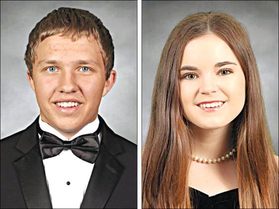Luke Bryant, Valedictorian, and Kinsleigh Purvis, Salutatorian