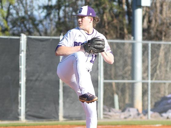 Gilmer High alum Grant Cochran gets ready to unleash a pitch for GHS and will attend Toccoa Falls College to play baseball for the Screaming Eagles.
