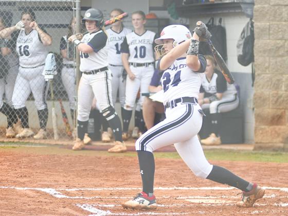 Gilmer High senior softball player Macy Hamby hit two home runs versus Lumpkin County last Thursday to help the Lady Cats rally for a 5-4 victory.