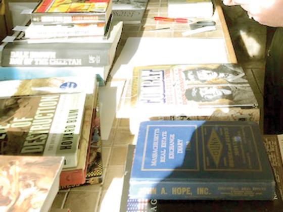 Civil War and World War II books the museum is selling. 