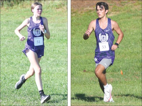 From left are Gilmer cross-country runners Jayla Walker and Will Capstick, and GHS will make its way to the region meet Oct. 25.