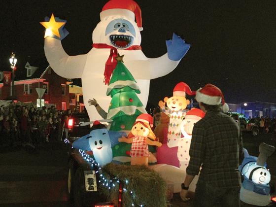 The abominable snowman appeared in the parade