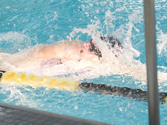 Gilmer High School swimmers Taylor McCormick (above) and Jacob Kucera (below), who both scored team points at Adairsville’s Tiger Plunge. GHS will continue its season Saturday in Dalton.