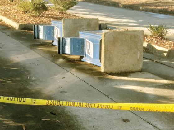 Two mail collection boxes at the Ellijay Post Office remain out of service after being vandalized over the Christmas holidays. 