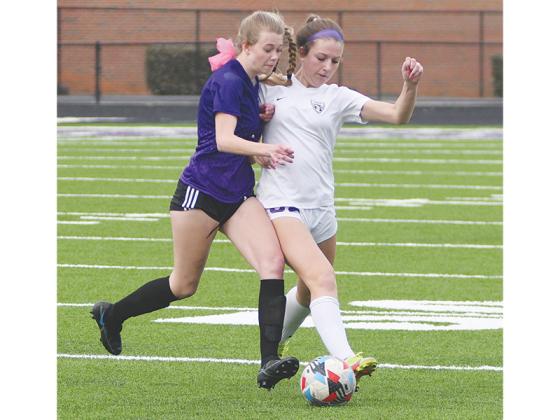 Gilmer High sophomore Faith Goodwin (left) is one of 11 starters who returns next season.