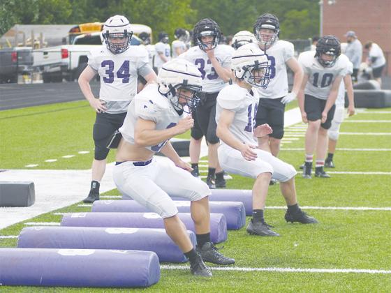 Gilmer High School started spring football practice Monday and eighty-two players were in attendance. Much of the first day was spent focusing on the basics such as agility and proper technique and footwork.