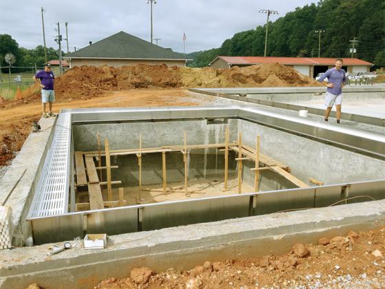 New pool construction behind the Civic Center on Old Hwy. 5 South