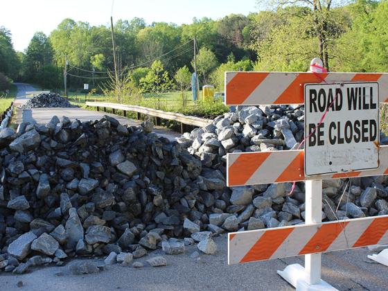 The bridge on Lower Cartecay Road that has been out since April 2017. (Times-Courier archives photo by Mark Millican)