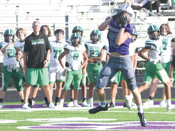 Gilmer High’s junior varsity defense has made clutch plays over its past two games. GHS defensive back Riley Duggan (above) intercepted a pass versus Murray County and returned it for a touchdown in the second JV game of the season.