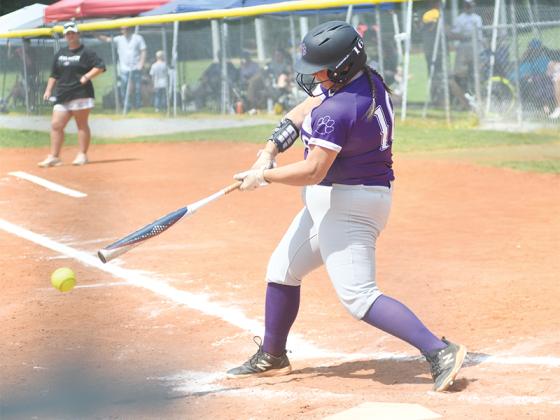 Gilmer High senior Zoey Woody recorded three hits for the Cats versus West Hall last Thursday.