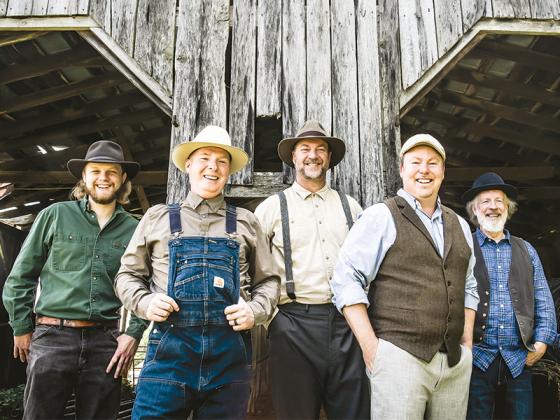 Appalachian Road Show, the award-winning bluegrass and Americana group featuring Ellijay’s own Barry Abernathy, center, will perform for the second year in a row at Ellijay First Baptist Church’s fall festival. Pictured, from left: Zeb Snyder, Darrell Webb, Barry Abernathy, Jim VanCleve and Todd Phillips. 