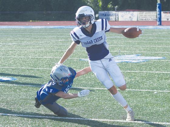 Fresh off their 44-0 win versus Pickens, McCoy Sutton (above) and Clear Creek faced Union County in the first round of the league playoffs.