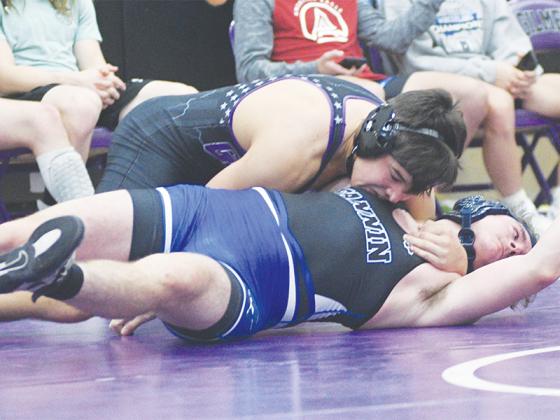 Bobcat senior Carson Farist secured a pin versus Hillgrove last Saturday to help Gilmer earn a 40-39 victory.