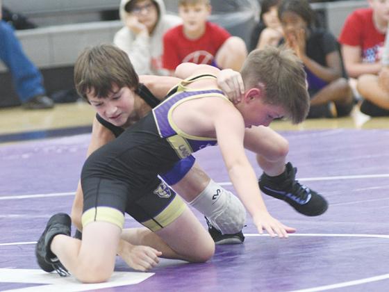Brantley Fain is moments away from flipping his opponent over for a pin.